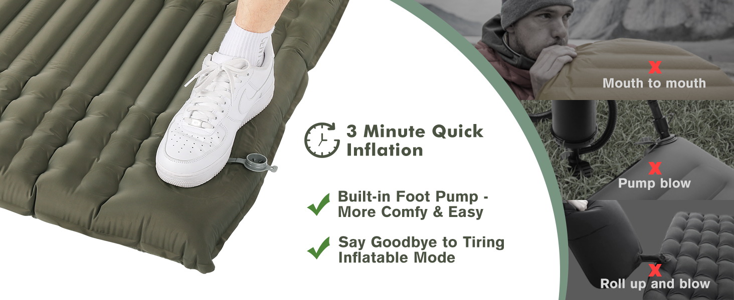 Relefree Sleeping Pad Camping Double Sleeping Pad 10CM Ultra Thick