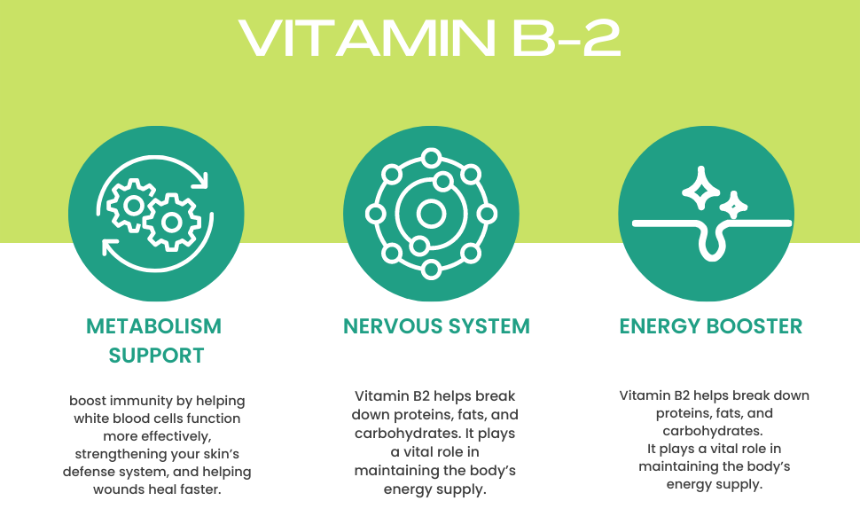 benefits, vitamin b-2, energy booster, nervous system, metabolism