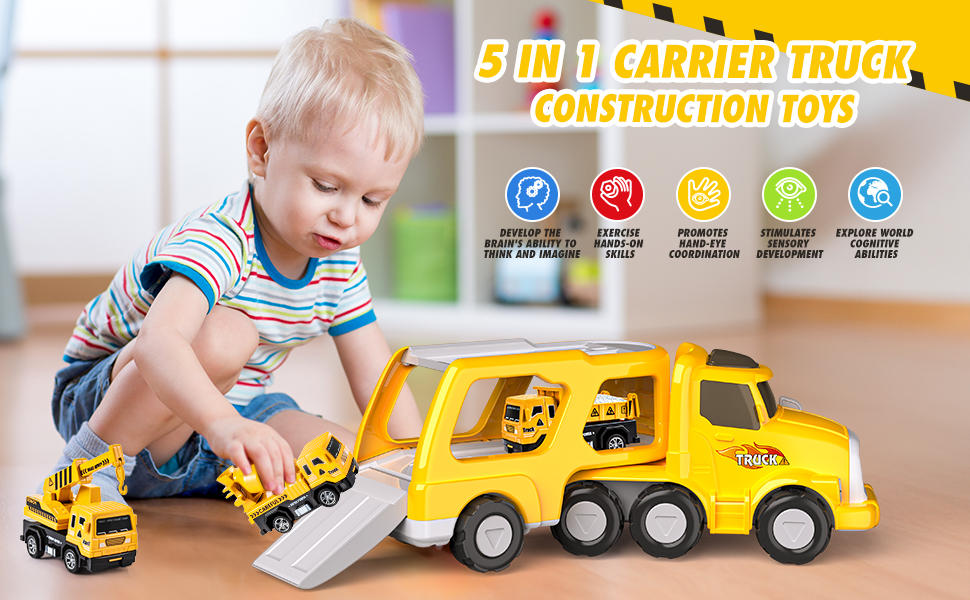 Toys for 1 2 3 4 5 6 Year Old Boys, Exssary Construction Toys for 2