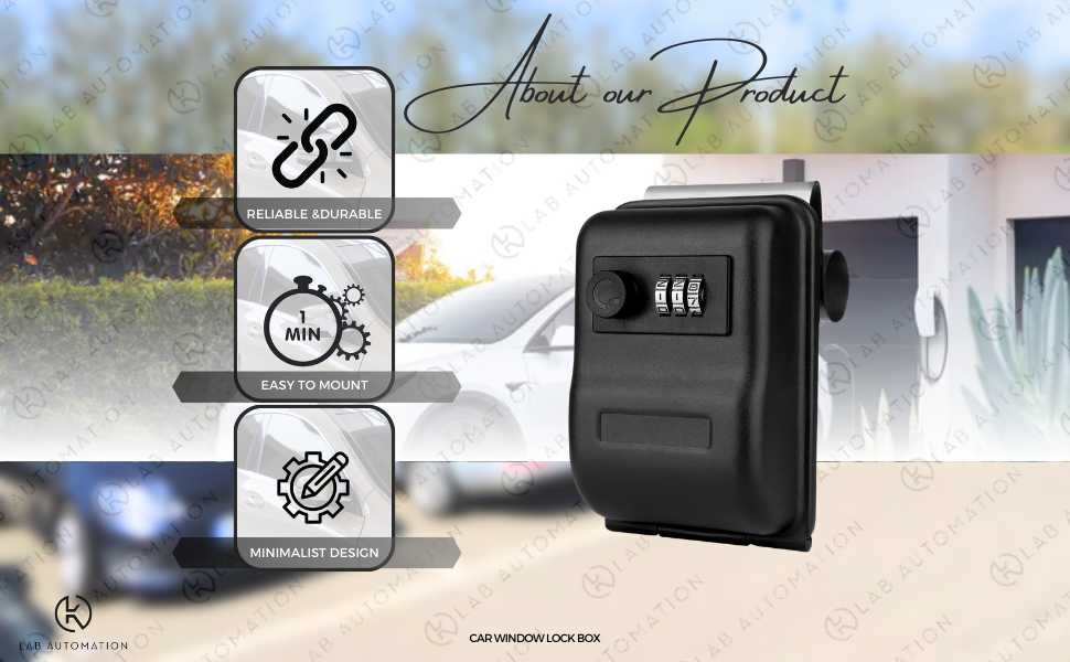 Lab Auto Works Car Window Key Lock Box 5.7x3.9x4 Inch