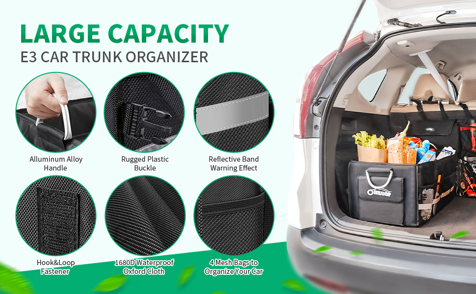 Oasser Trunk Organizer for SUV Car Container Waterproof Cargo Storage