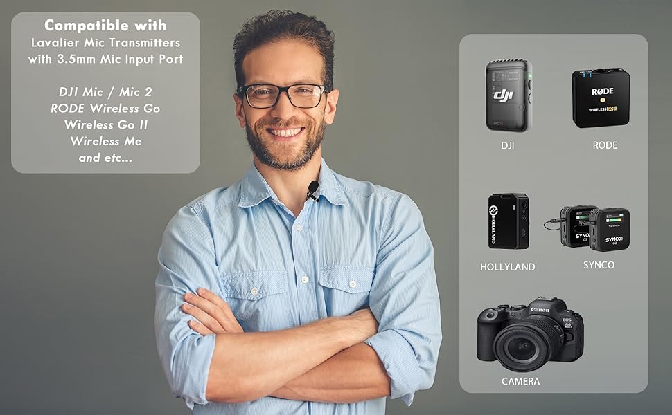 Amazon.com: 2-Pack Lavalier Microphone Compatible with DJI