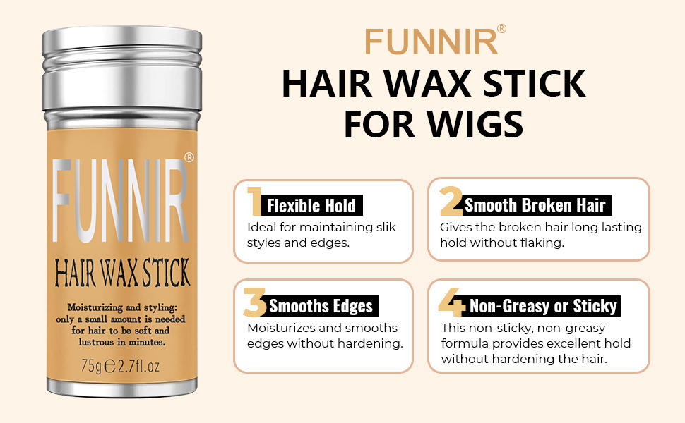 FUNNIR Hair Wax Stick, 3 pack Wax Stick for Hair Slick