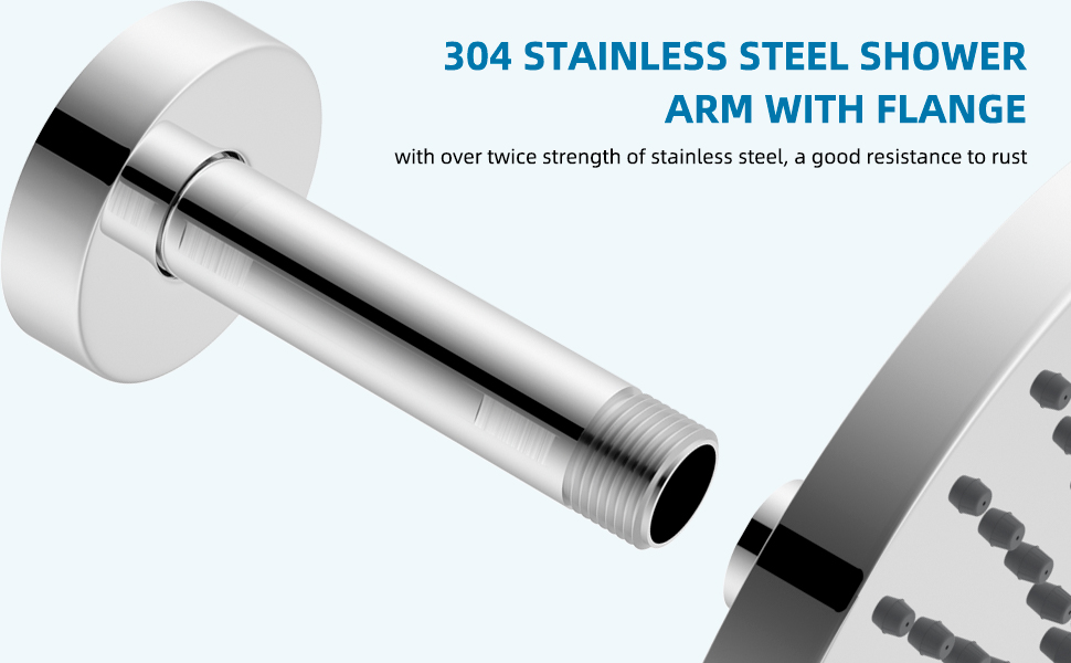 Hibbent All Metal Ceiling Mounted Shower Arm, 4 Inch Shower Head