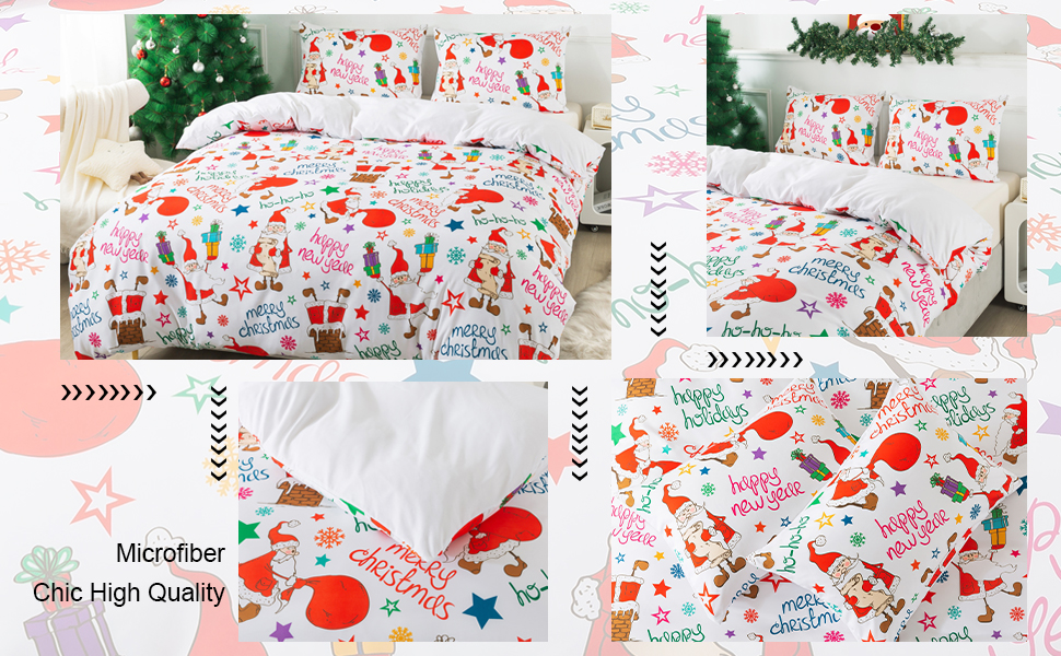 ADASMILE A & S Christmas Duvet Cover Queen Christmas