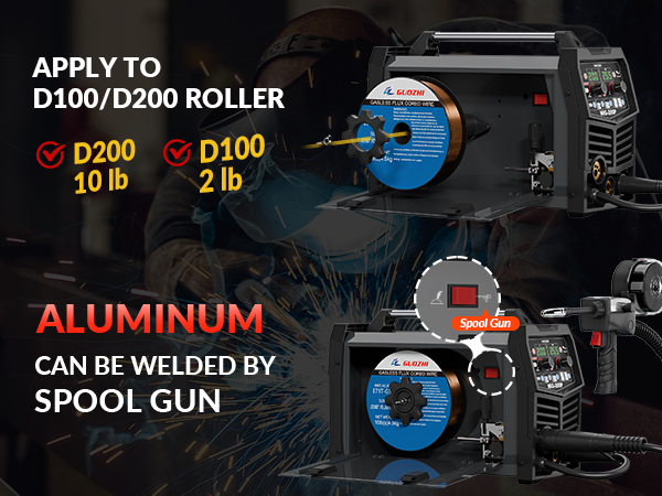 GZ GUOZHI 200A MIG Welder, 7 in 1 Gas MIG/MAG/Gasless Flux