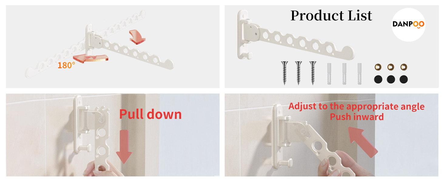 Wall mounted clothes drying rack