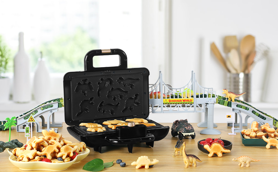 Mini Waffle Maker Waffle Iron Dinosaur Waffle Maker for