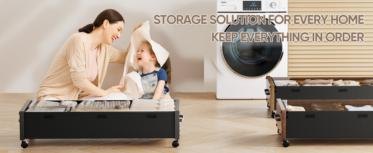 underbed shoe storage with wheels