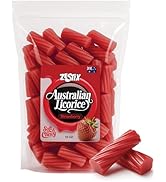 Australian Licorice Strawberry Flavor – Soft & Chewy Red Licorice Candy, 12 oz Bag – Fruit Twists...