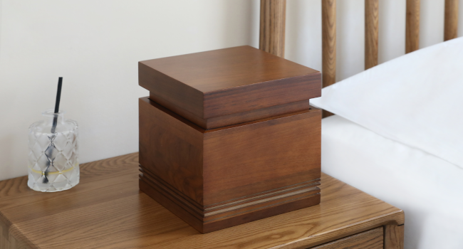 wooden urn