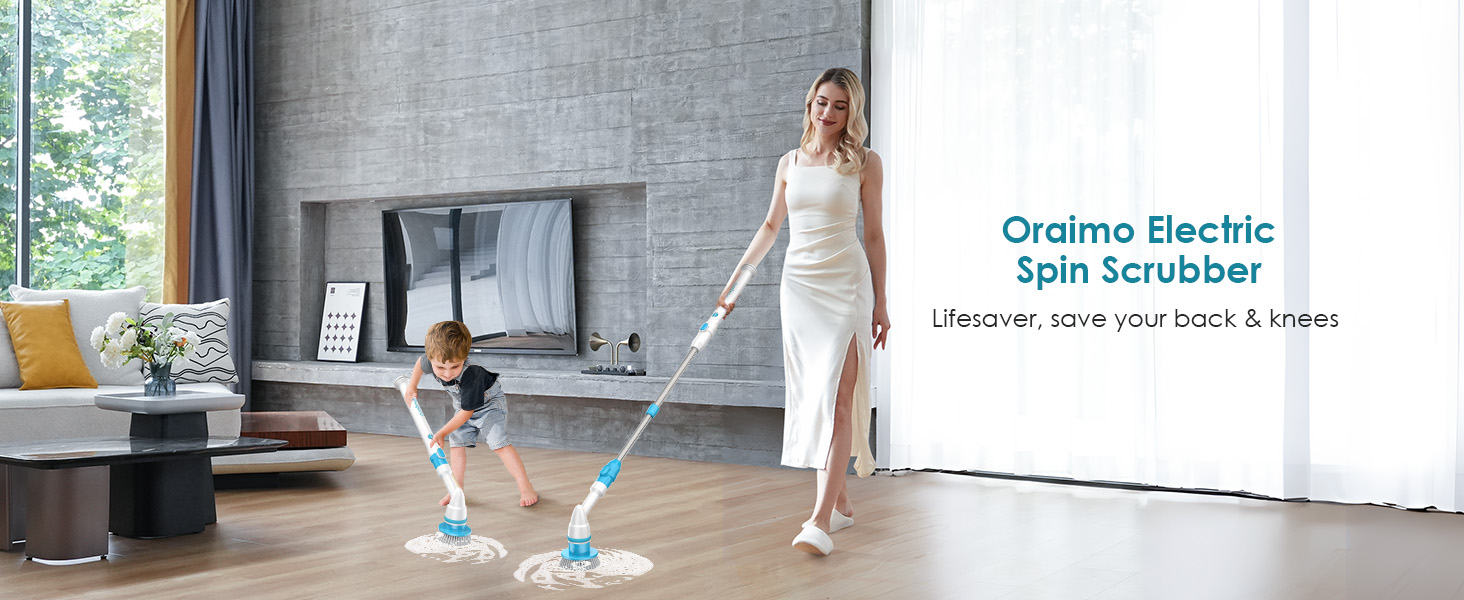 Oraimo Electric Spin Scrubber, Cordless Cleaning Brush with 4