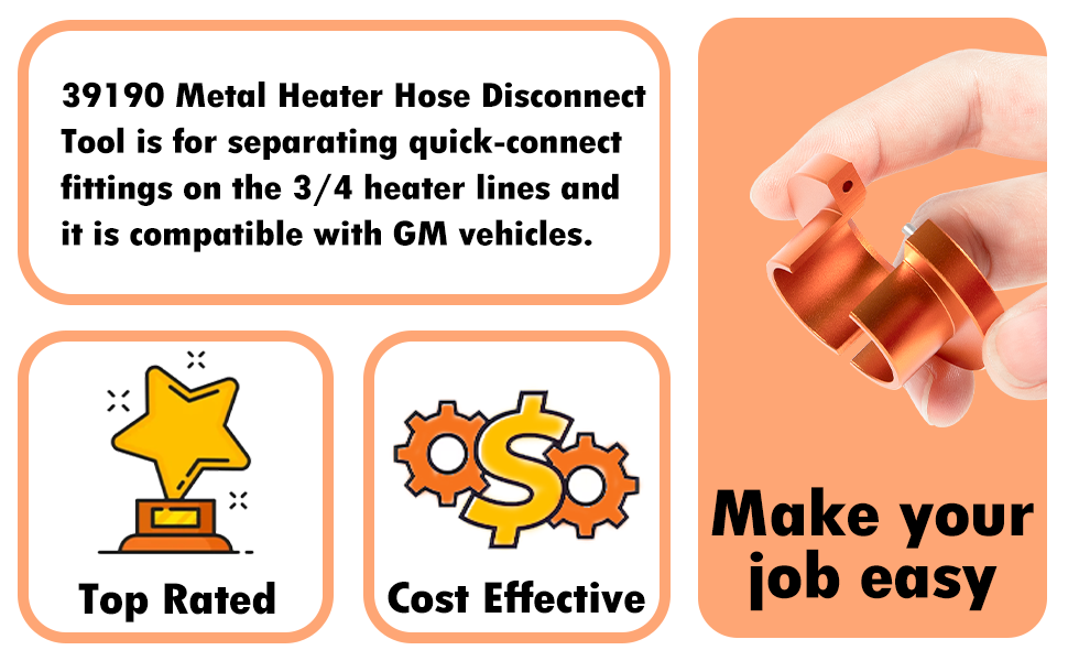 39190 Metal Heater Hose Disconnect Tool 3/4'' for GM