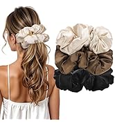 3Pcs Satin Hair Scrunchies, Satin Pillow Scrunchies for Women Girls Large Silk Sleepy Tie Scrunch...