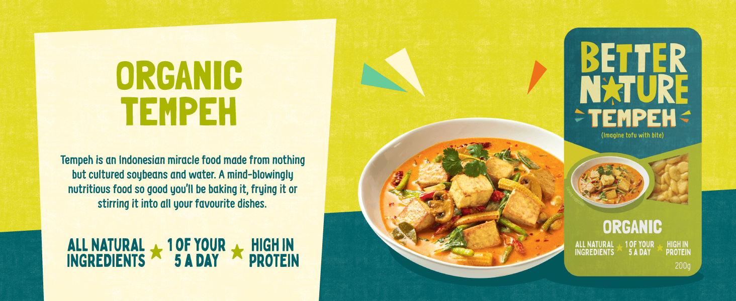 Better Nature Organic Tempeh 200g (5 Pack) Vegan Friendly PlantBased