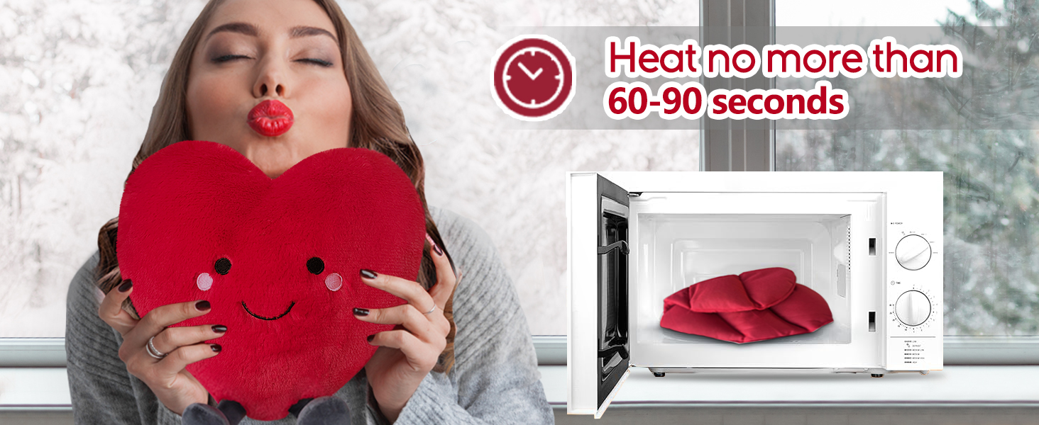 GEOPAI Microwavable Heating Pad for Women, Red Heart Shaped