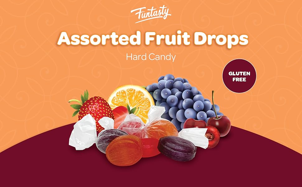 Assorted Fruit Drops Hard Candy, Bulk Pack 4 Pounds