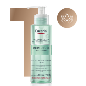 O Eucerin Gel de Limpeza Gentil DermoPure limpa e remove a oleosidade sem agredir a pele.