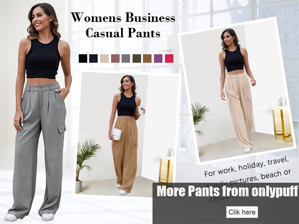 onlypuff Wide Legged Pants for Women High Waisted Dress