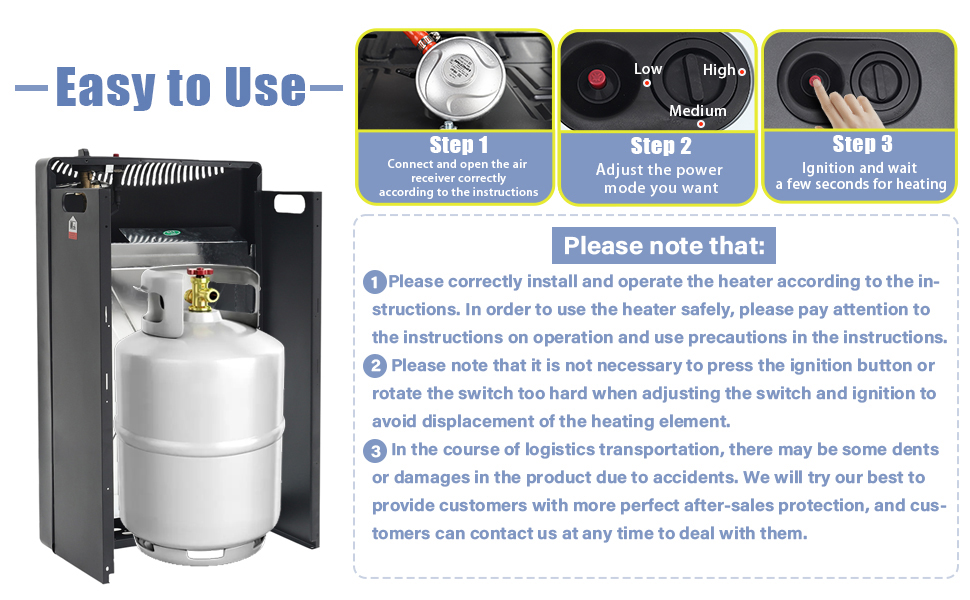 BTGGG Portable Gas Heater 4.2kw Calor Gas Heaters Indoor,Infrared