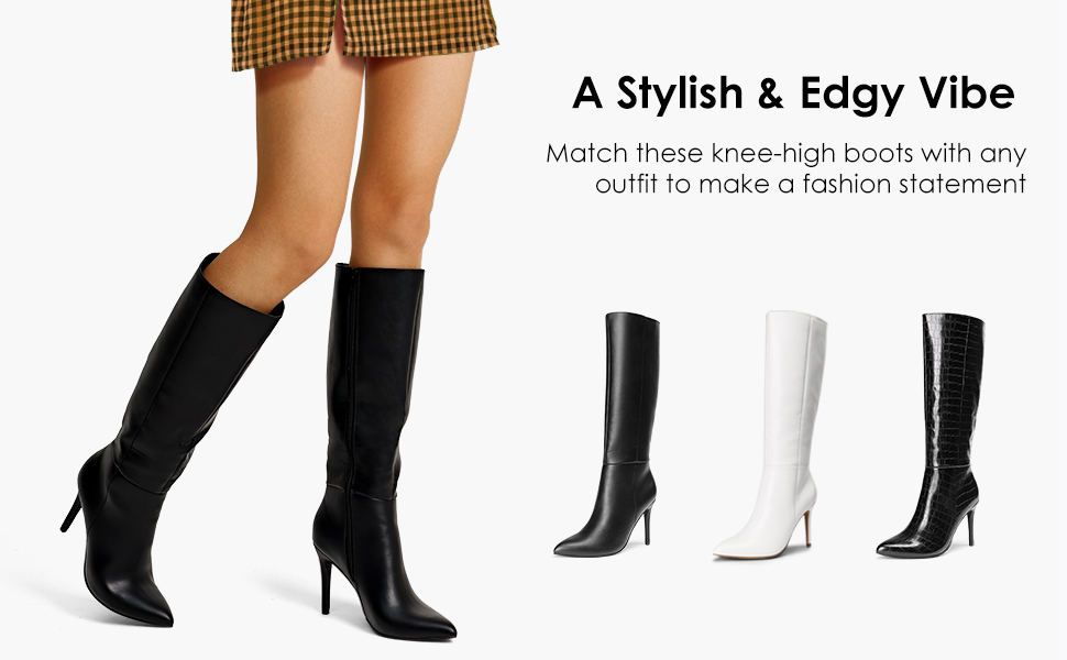 black knee high boots for women