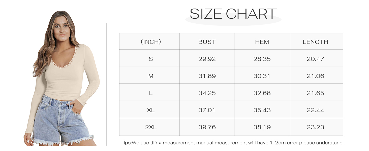 PINKMSTYLE Women Sexy V Neck Lace Long Sleeve Shirts Basic Fitted Double Lined Going Out Y2K Trendy Fall Tops 14 Lace Long sleeve Top