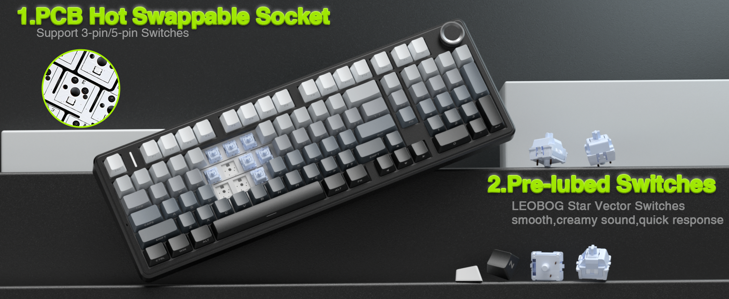 wireless mechanical keyboard creamy sound mechanical keyboard with numpad gaming keyboard AULA