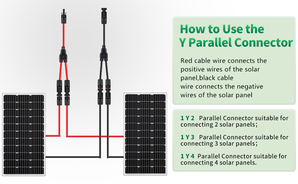 Amazon.com : GENORTH Solar Y Connector 12AWG Solar Panel Y Cable,4 mm²1 ...