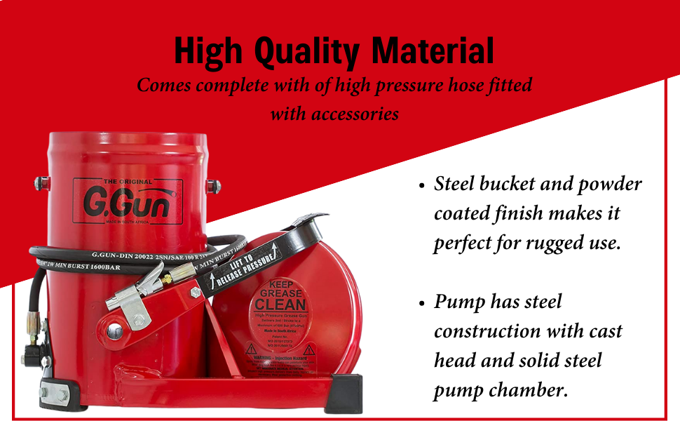 STA Grease Gun Bucket High Pressure Grease Pump Complete with Handle