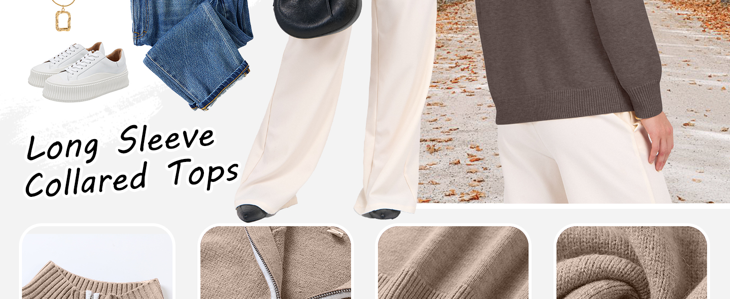 Womens Quarter Zip Sweaters