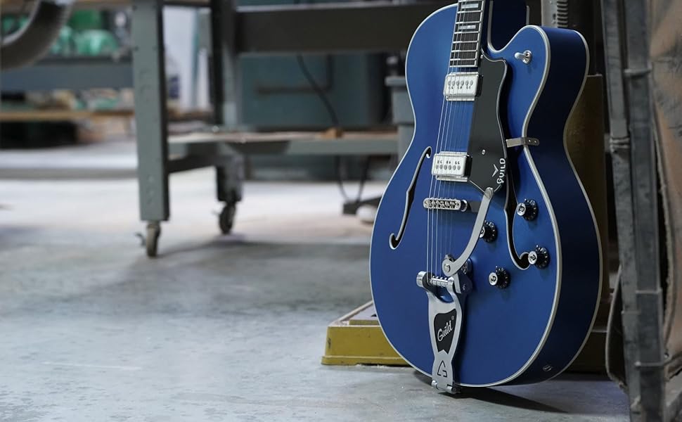 Amazon | GUILD (ギルドギター) フルアコギター Malibu Blue X