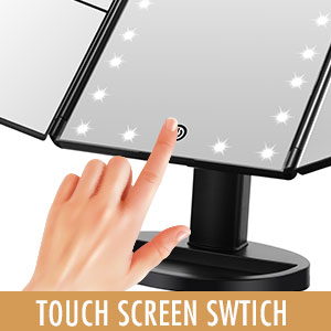 Touch vanity mirror