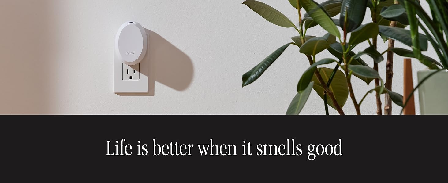 Pura Mini Smart Fragrance Diffuser for Small Spaces Adjustable Smart Home Device with LED Light & Automatic Vial Detection - Includes 1 Scent Refill; Lemon 19 Life is better when it smells good
