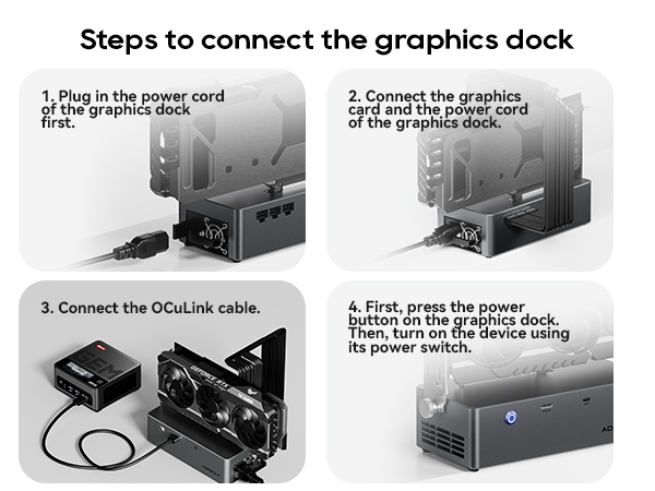 AODSTAR EGPU グレー AOOSTAR AG01 EGPU Dock with OCulink Port Built-in Huntkey