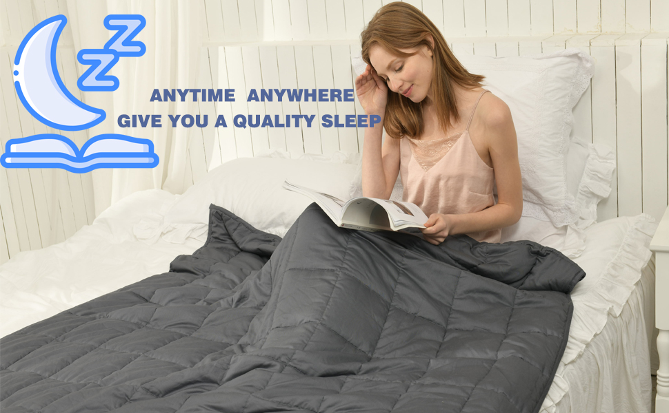 Weighted Blanket (15 lbs 60"x 80" Queen Size) Heavy Cooling