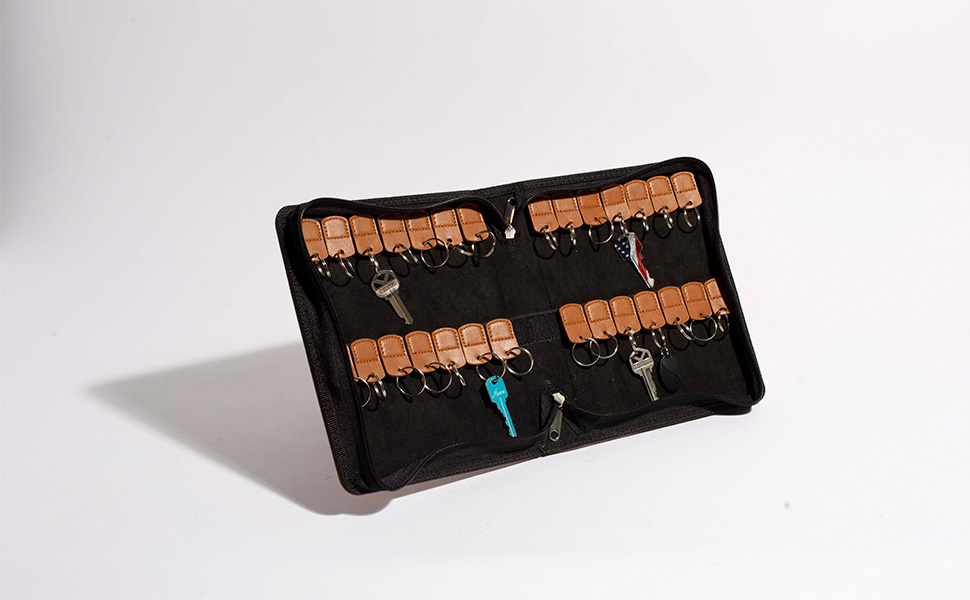 Houseables Portable Zippered Key Case, Keys Organizer