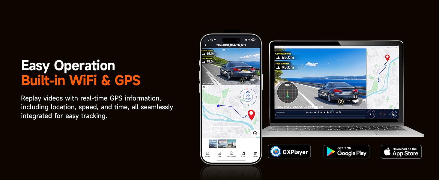 4K Dash Cam Front and Inside, 185° Ultra Wide Angle, Dual Dash Camera Car with WDR IR Night Vision