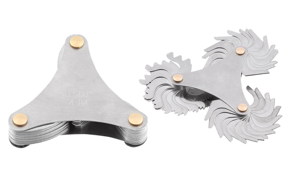 Thread Pitch Gauges Measure Tool, 51Pcs America SAE Type 60 Degree US