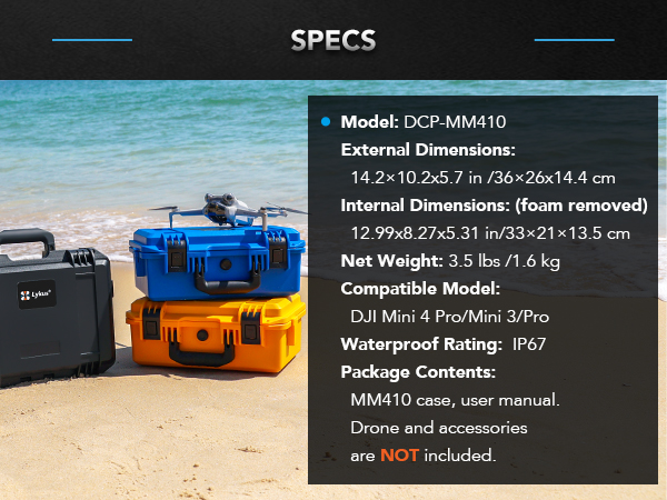 Amazon.com: Lykus Titan MM410 Waterproof Hard Case for DJI