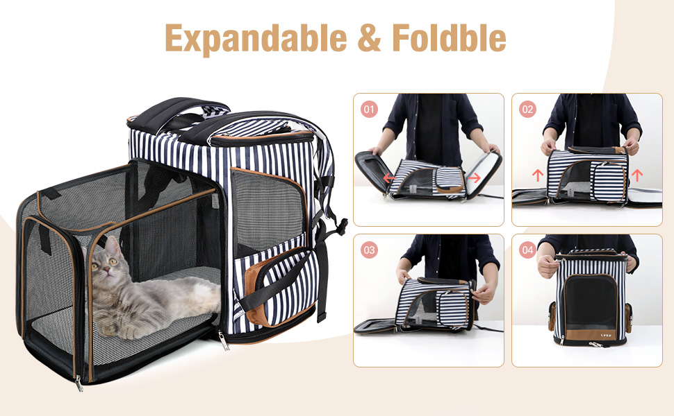 Lekereise Large Cat Backpack Carrier Airline Approved Pet Backpack