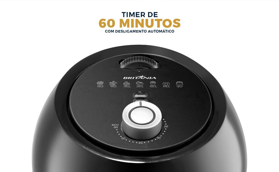 Fritadeira Air Fryer Britânia BFR30 Antiaderente 3L 1000W