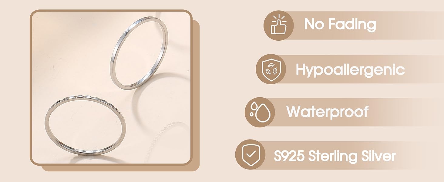 Hypoallergenic No Fading Rings