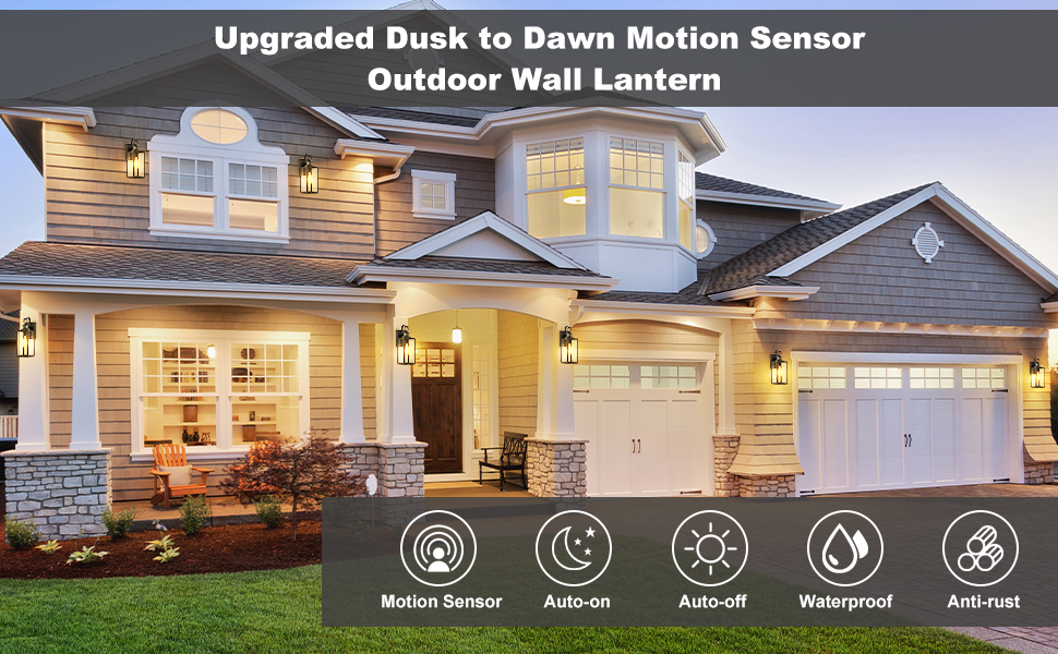 motion sensor outdoor wall lantern