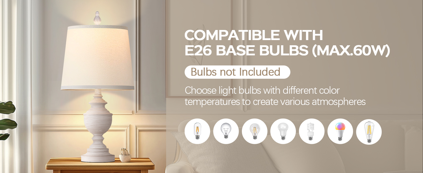 PARTPHONER Retro Table Lamps Set of 2, B... 11 lamp