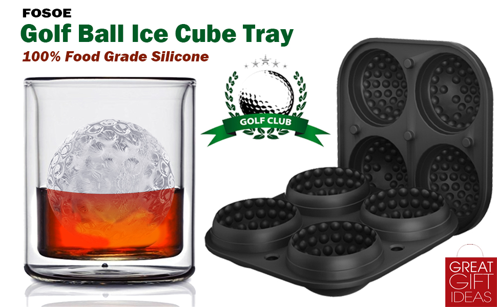 FOSOE Golf Ball Shaped Ice Cube Tray, Large Ball Shapes Ice