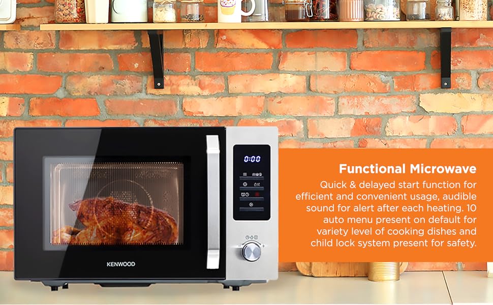 KENWOOD 30L Microwave Oven with Grill, Convection, Digital Display, 5