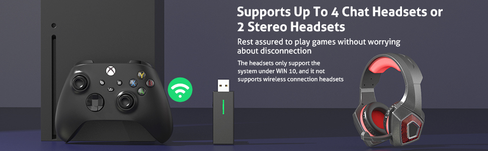 4 Chat Headsets / 2 Stereo Headsets for Wireless Adapter