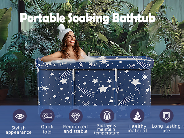 Portable Bathtub, Foldable Bathtub for Adults, Separate