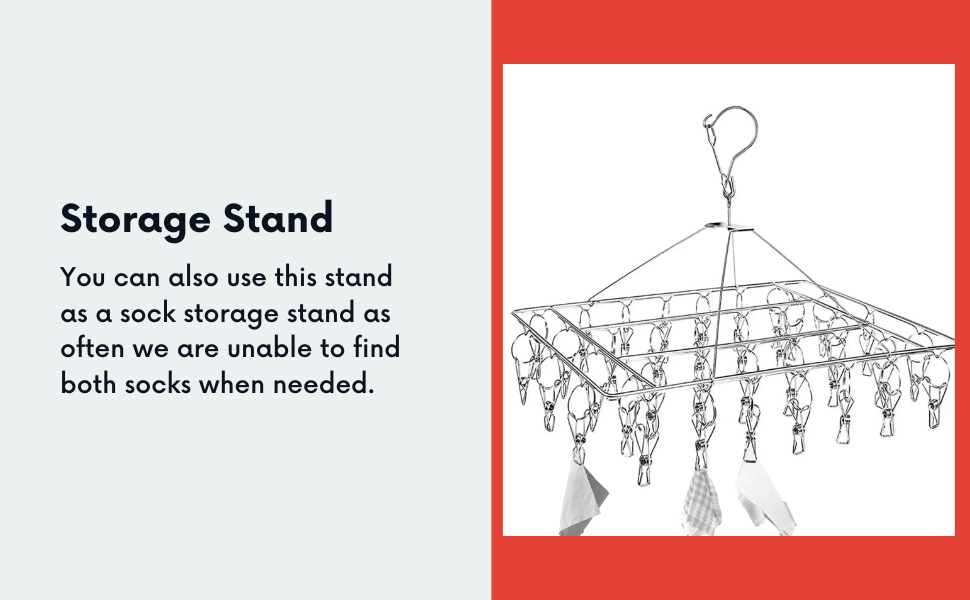 BARGAIN FACTORY Metal Sock Hanger, Stainless Steel Heavy Duty Drying