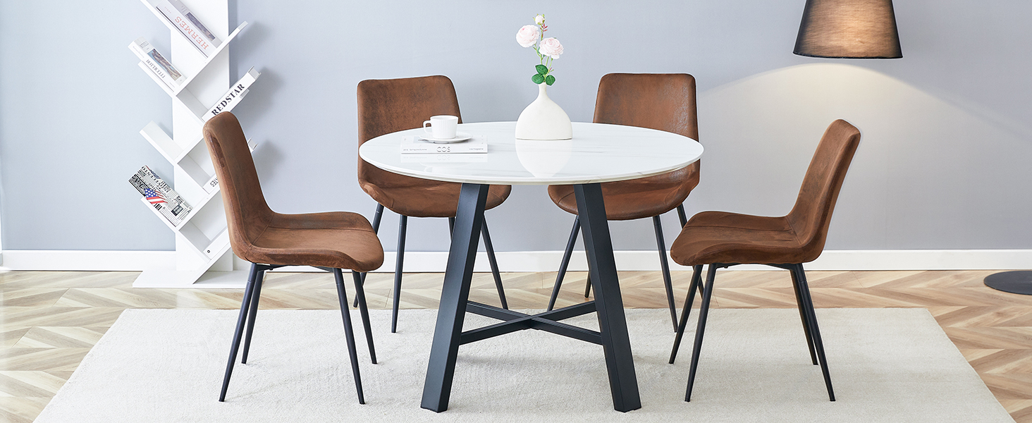 Round Dining Table Set for 4, Modern Kitchen Dining Table